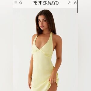 Peppermayo Heavy Hearted Mini Dress - Yellow